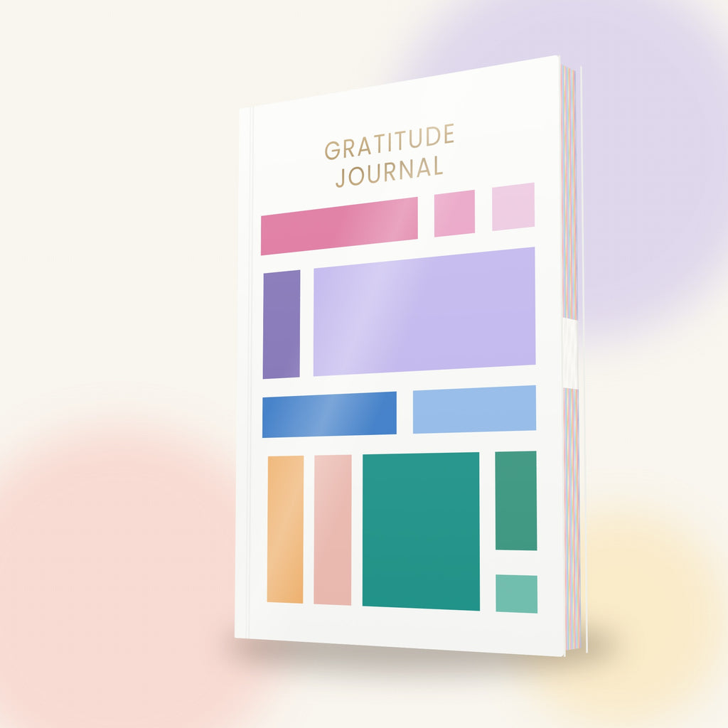 Guided gratitude journal with a colour-block hardcover